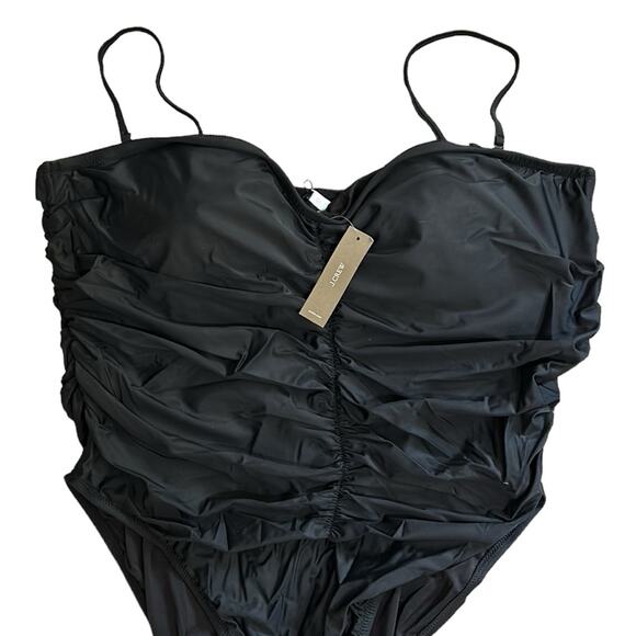 J. Crew Ruched sweetheart one-piece black swimsuit women’s plus size 24 - Picture 2 of 9